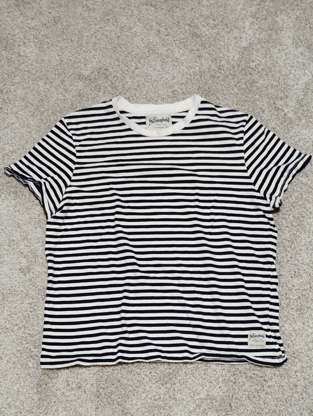 Classic Black & White Striped Crewneck Tee